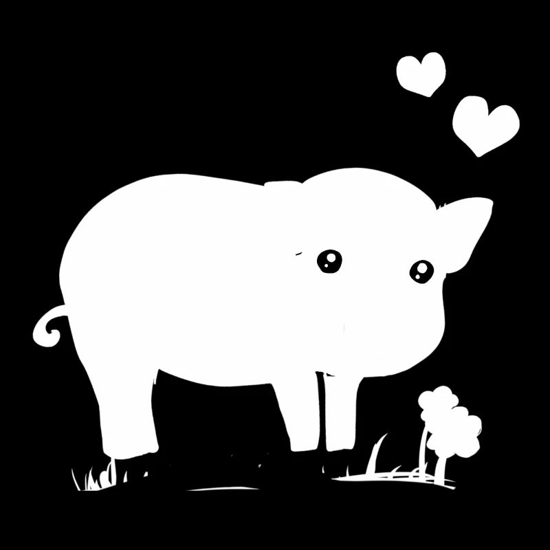 Cochon Coeur rose doux fleur