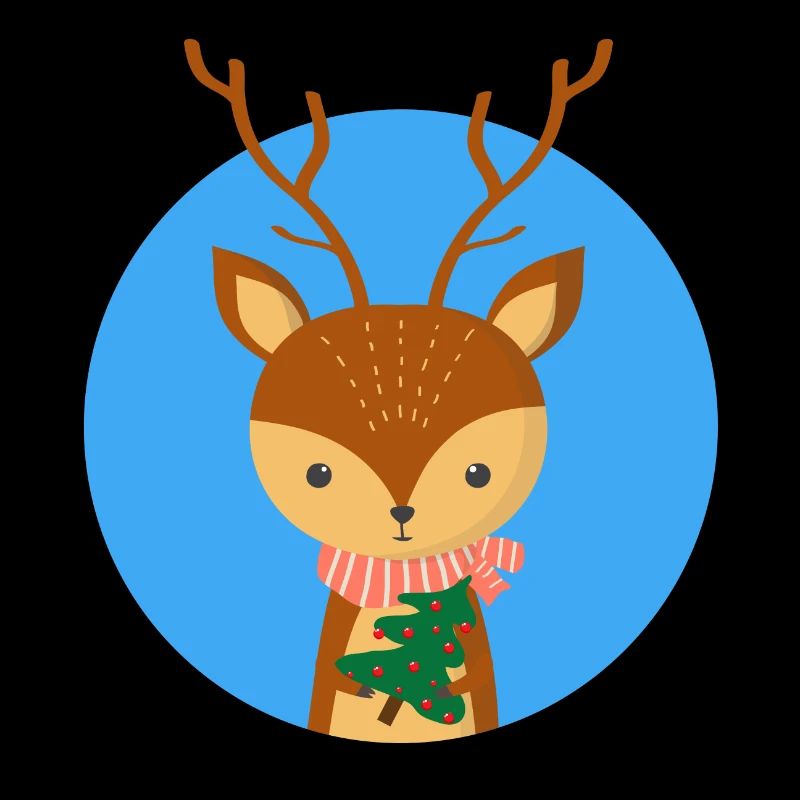 Deer and Christmas tree
