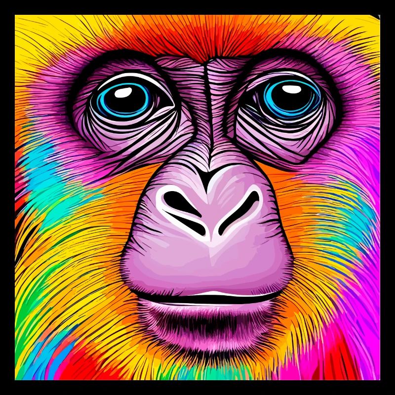 Illustration eines Porträts eines Schimpansen