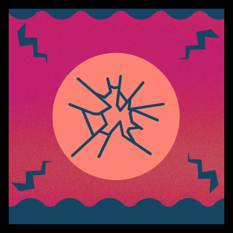 Soleil avec verre brisé