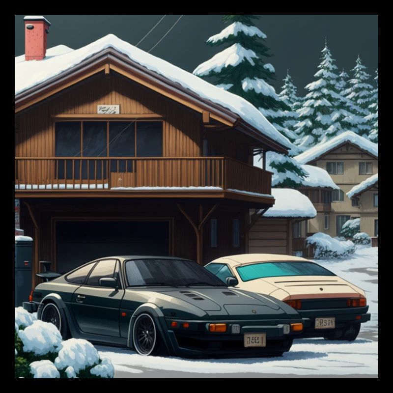 Ein Schneetag mit einem japanischen Haus