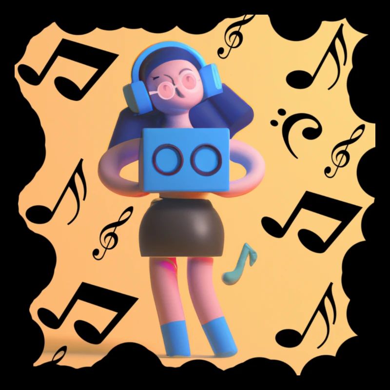 LUSTIGE MUSIK ILLUSTRATION MÄDCHEN 1