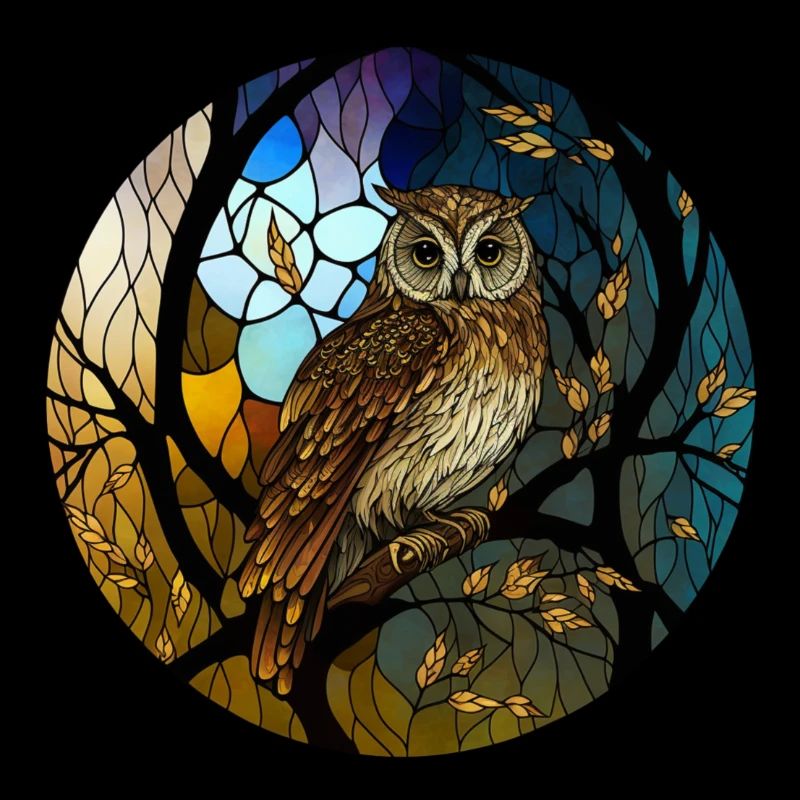 Vitrail hibou