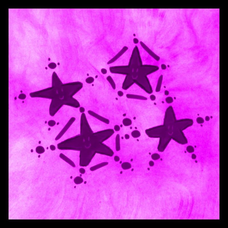 4 ÉTOILES SOURIANT LILAS