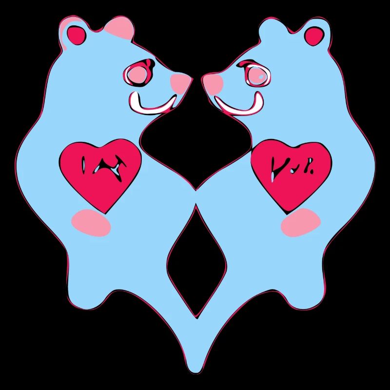 Blue bear pair