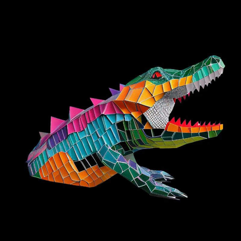 Conception de crocodile en origami