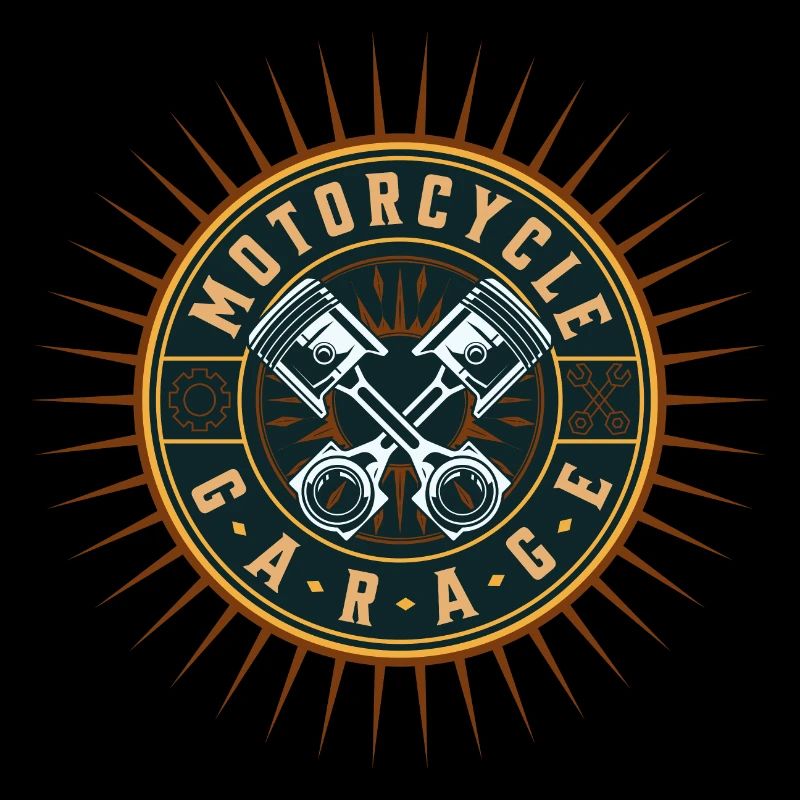 Retro Motorcycle Design Workshop Logo