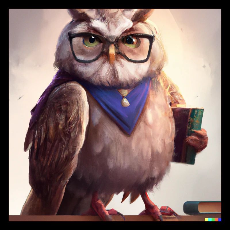Owl comme bibliothécaire art numérique