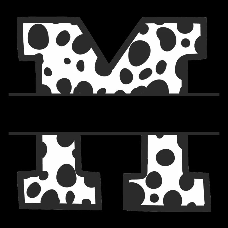 letter m custom cow pattern