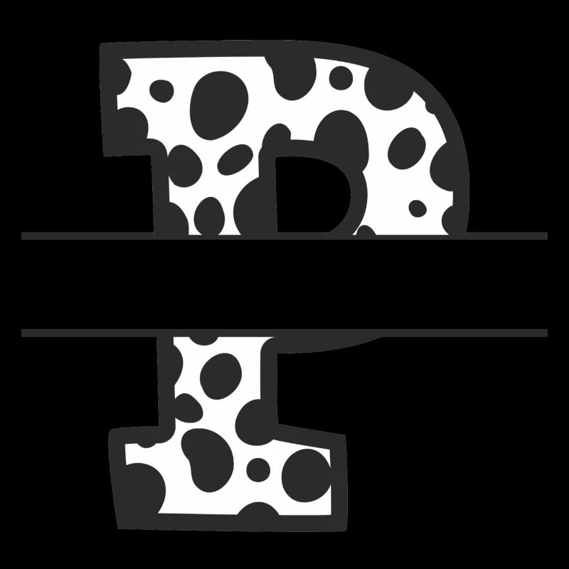 Buchstabe P benutzerdefiniertes Kuhmuster