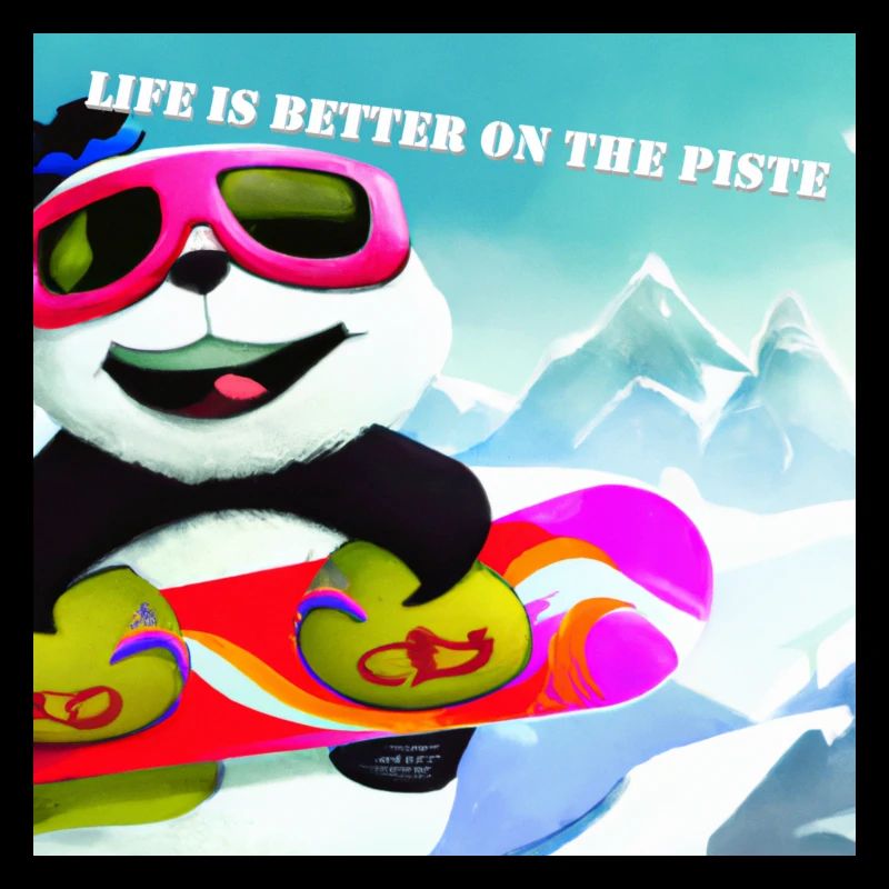 Panda sur Snowboard Variant 2 Cadeau