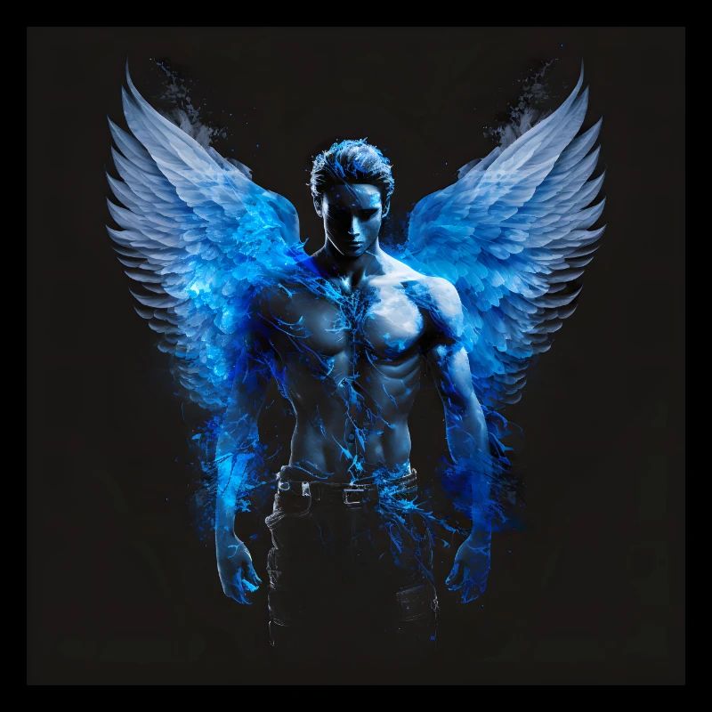 Blauer Mann Engel