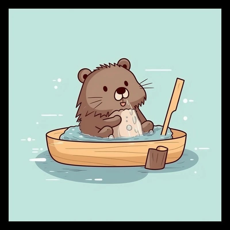 Castor mignon dans la baignoire