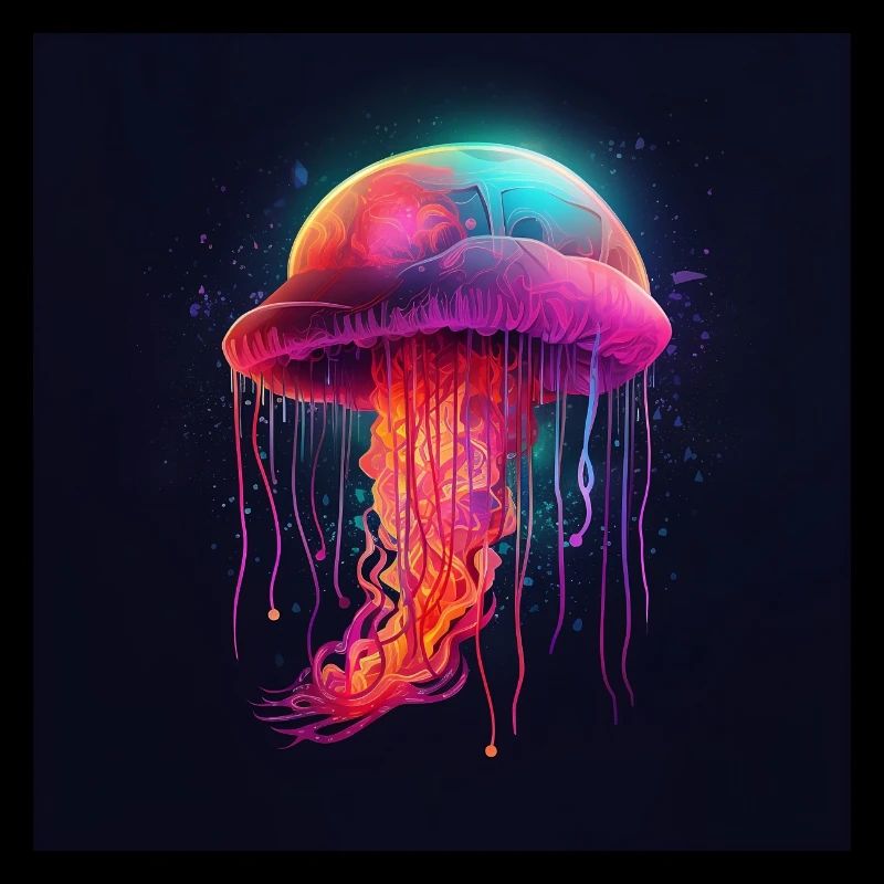 Méduses néon nage dans la mer