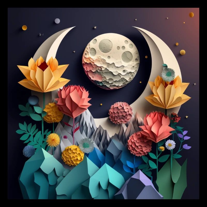 Fleurs de la lune à la terre, cadeau, anniversaire