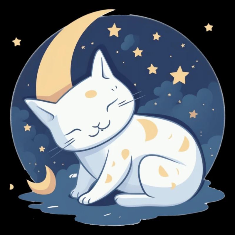 Chat mignon sur la lune