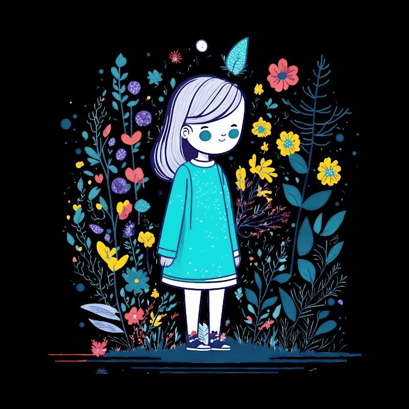 Petit dans le jardin