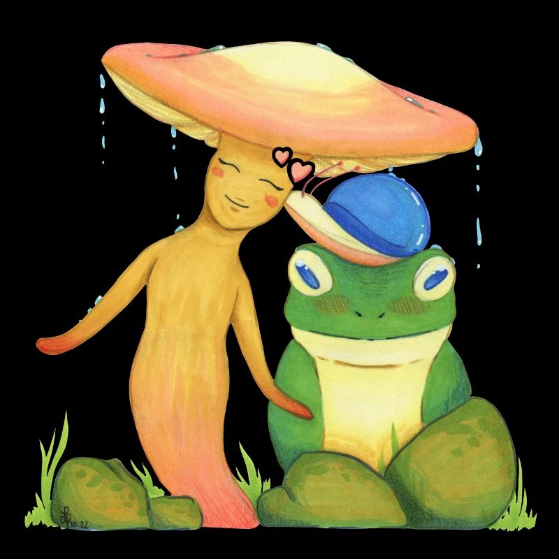 Trois amis - Champignon, escargot et grenouille