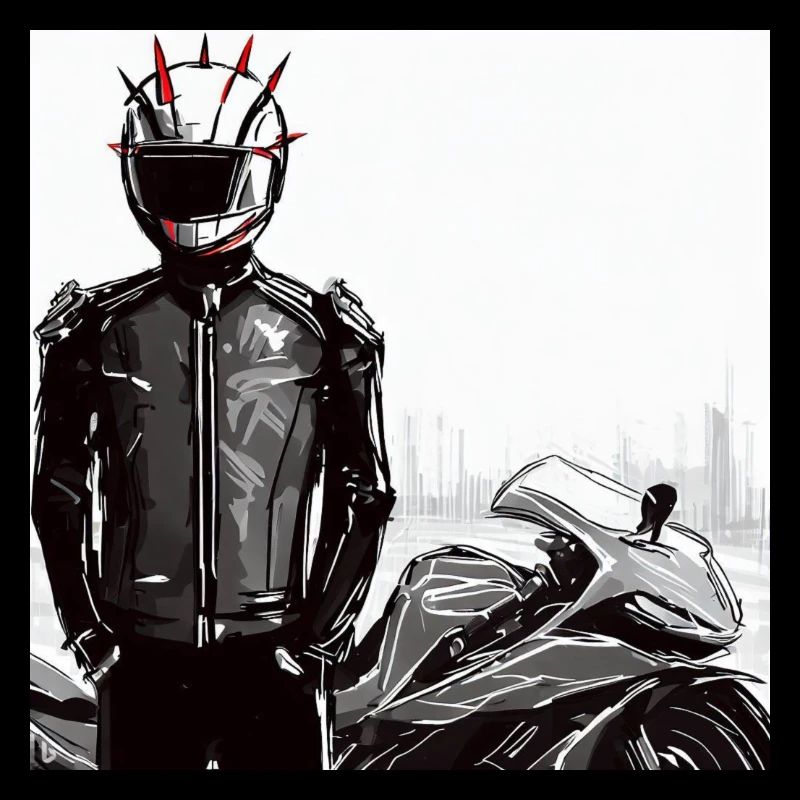 Motorrad Bleistiftzeichnung