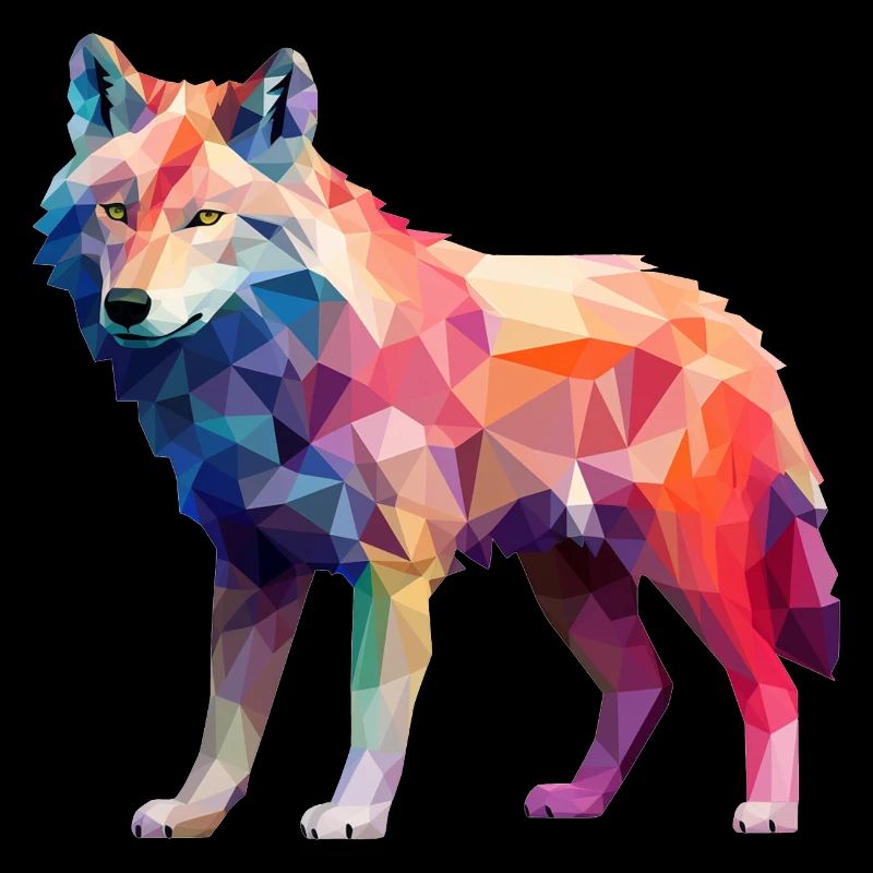 Wolf Geometric Drawing