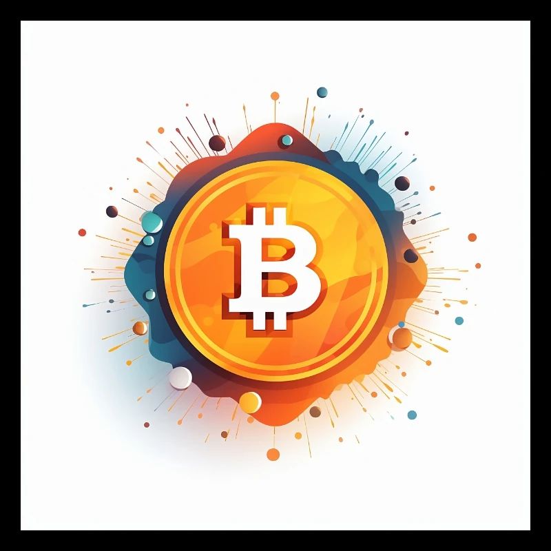 bitcoin logo design minimalistic white background
