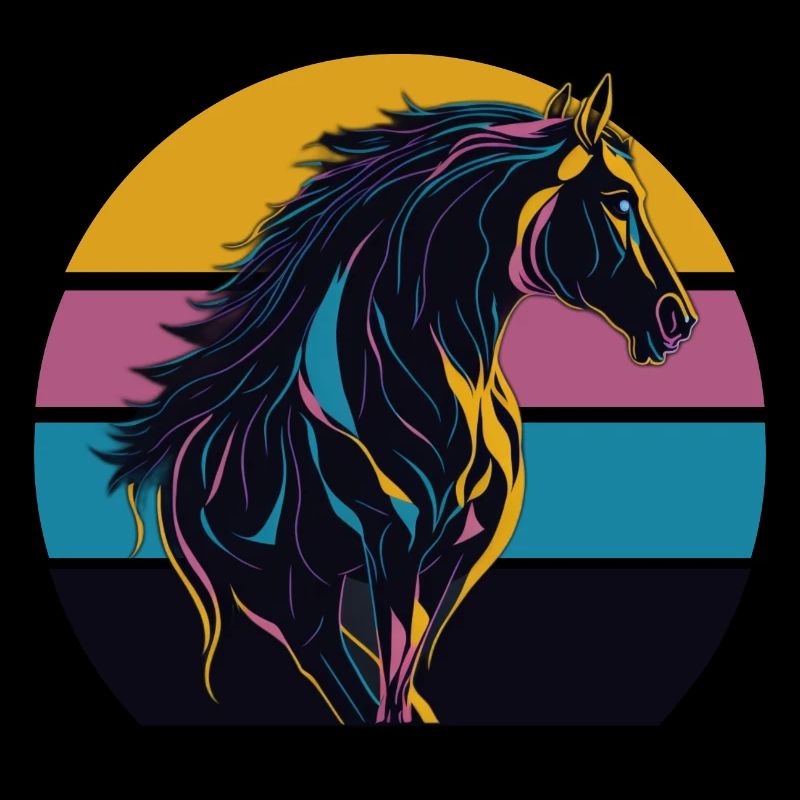 Cheval étalon Coucher de soleil