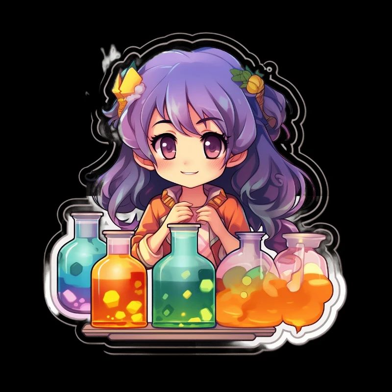 Colorful Alchemist Mixing Magic