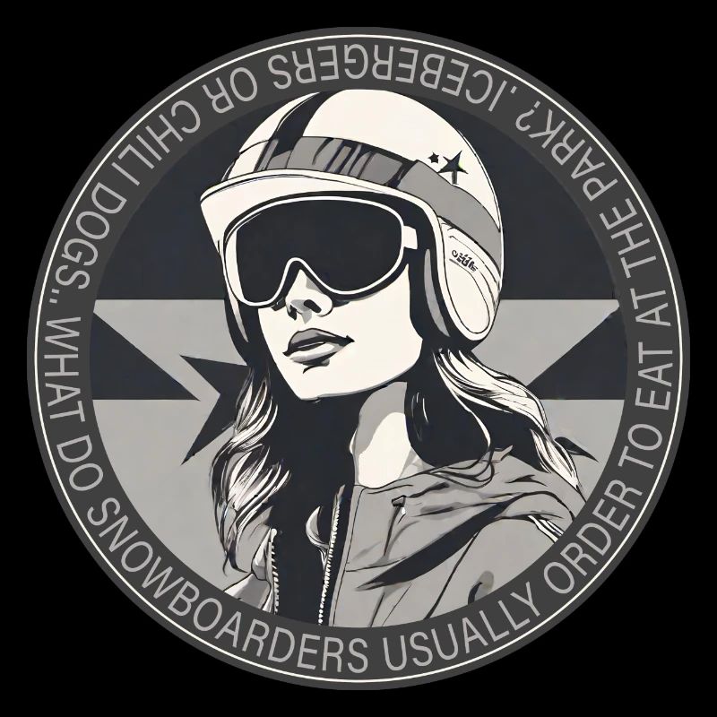 Bannière vintage de snowboard avec une blague