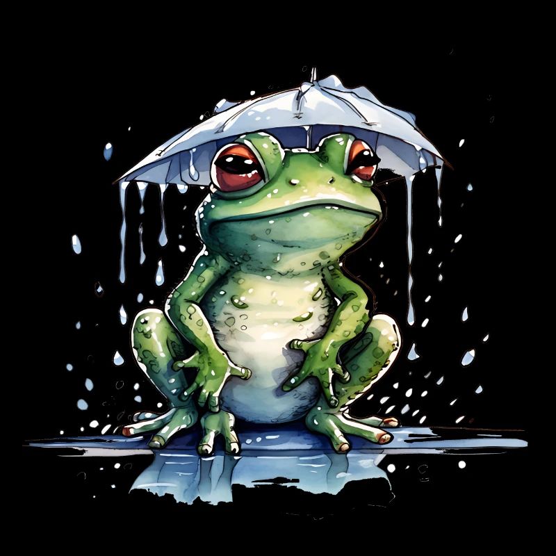 Frog under the umbrella