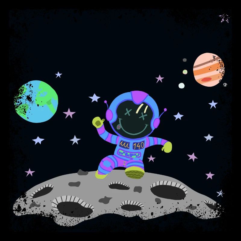 Violett-blauer Grunge-Astronaut