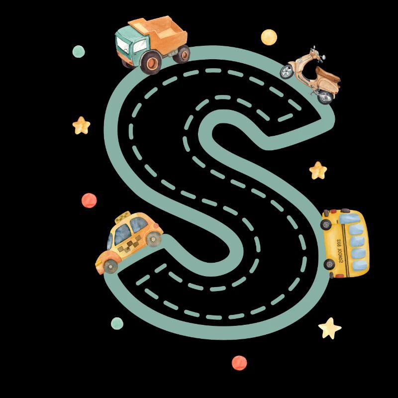 Vehicle letters - personalized child gift