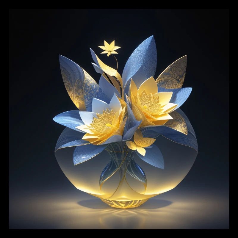 Glass vase in backlight