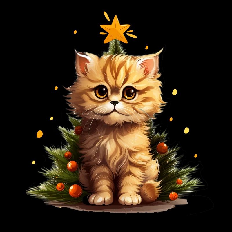Chaton de Noel allumé