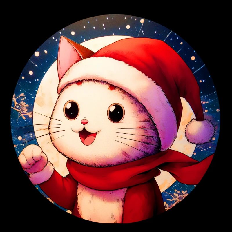Le chat du Père Noël câlin ne peut pas attendre
