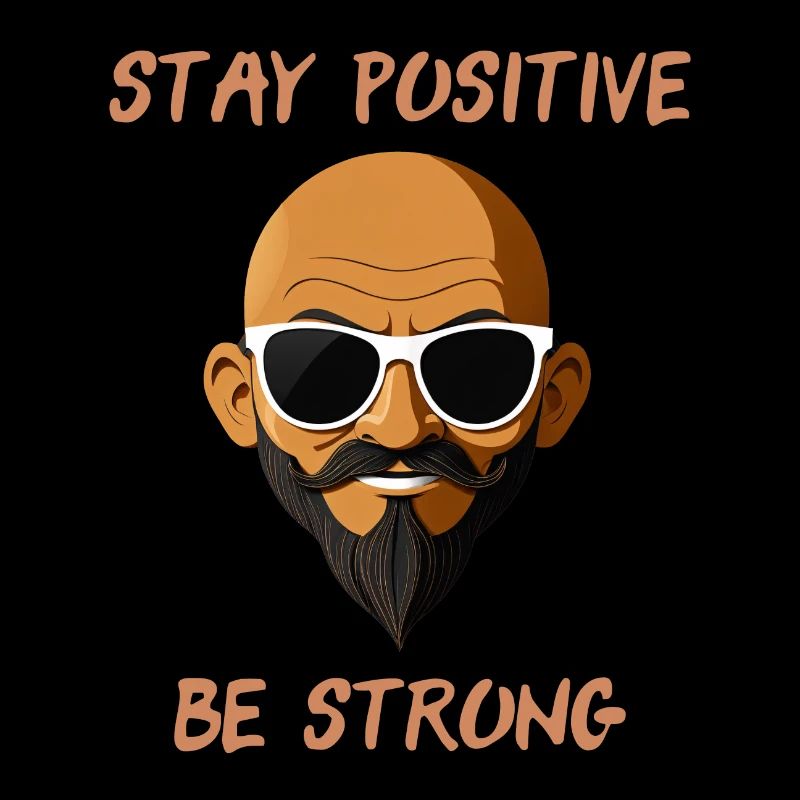 "Bleib positiv, sei stark" Cooler Typ mit Sonnenbrille