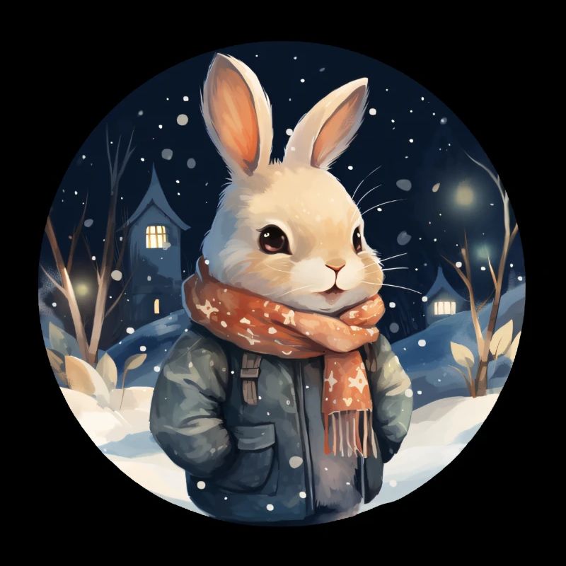 Lapin des neiges câlin