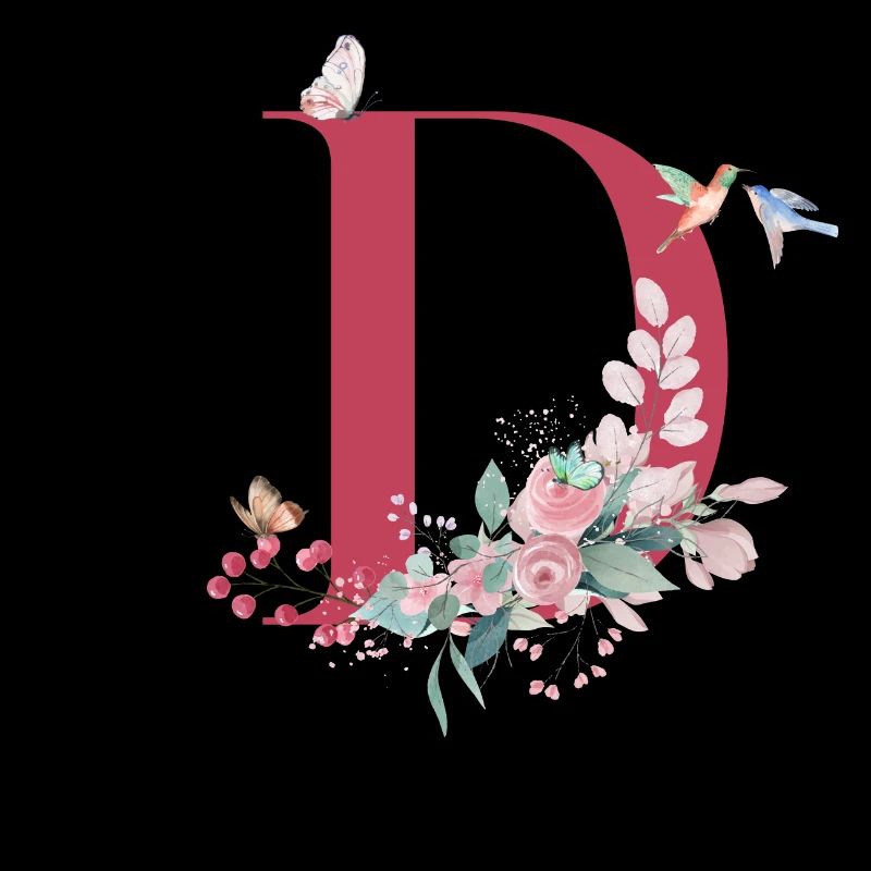 Floral D Letter - Geschenkidee