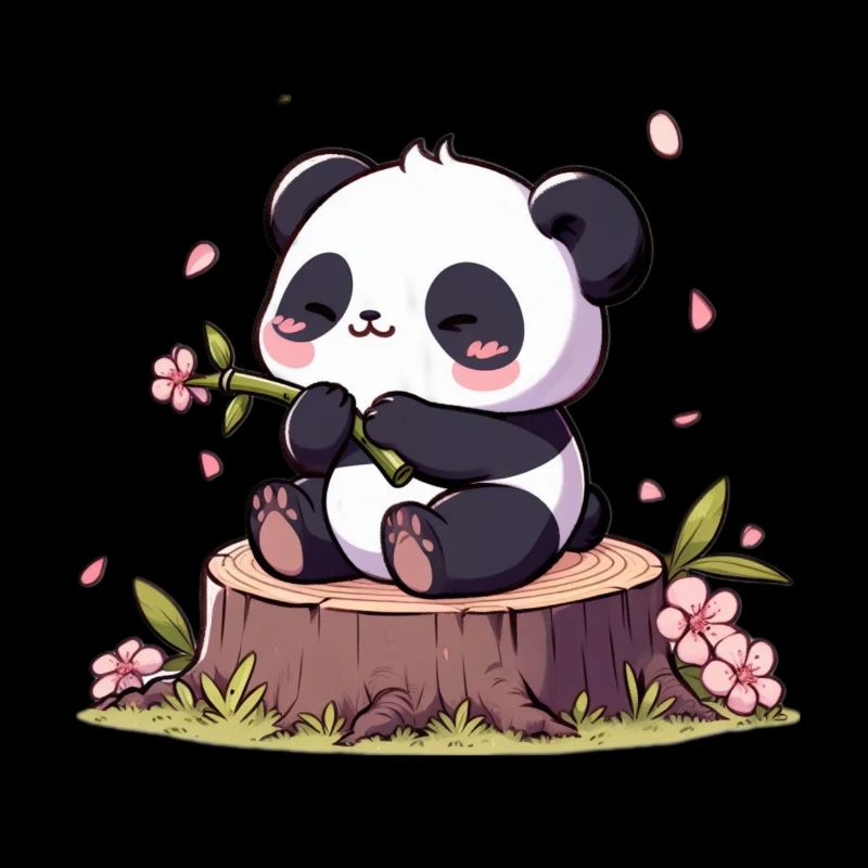 Panda auf Baumstumpf