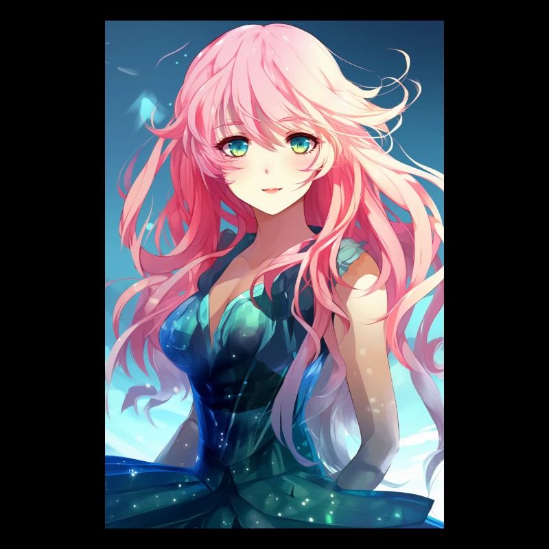 Anime-Manga-Mädchen mit rosa Haaren
