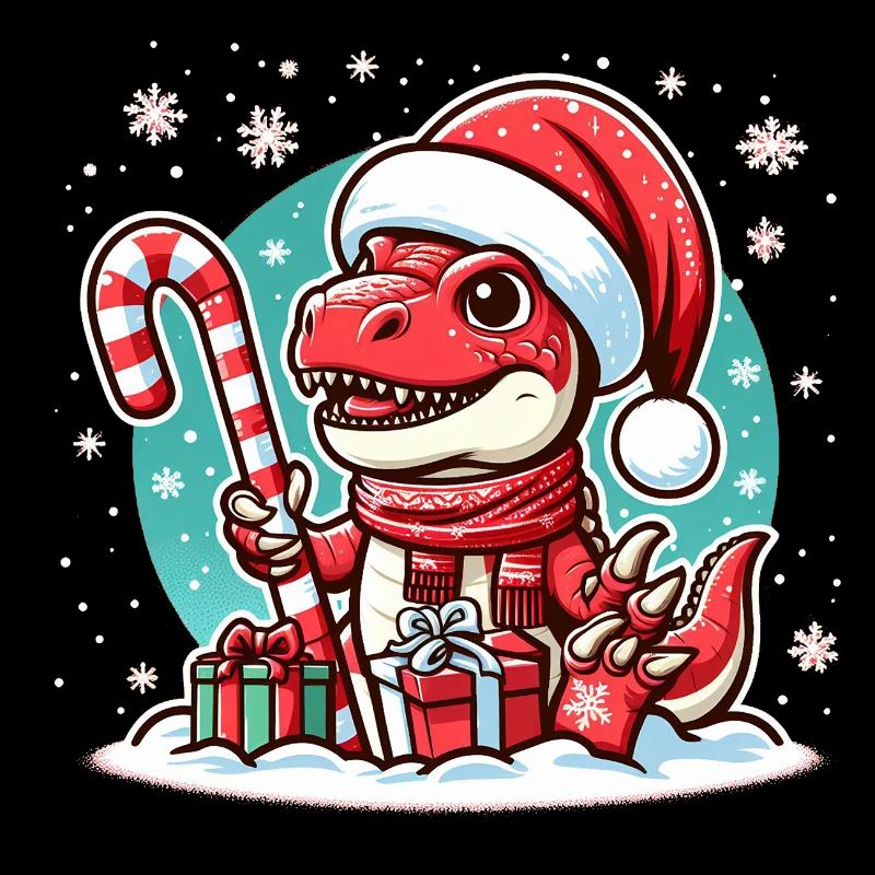 Christmas Red Dinosaur