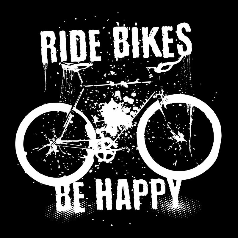 Ride Bikes Be Happy Bicycle Saying Modern Design