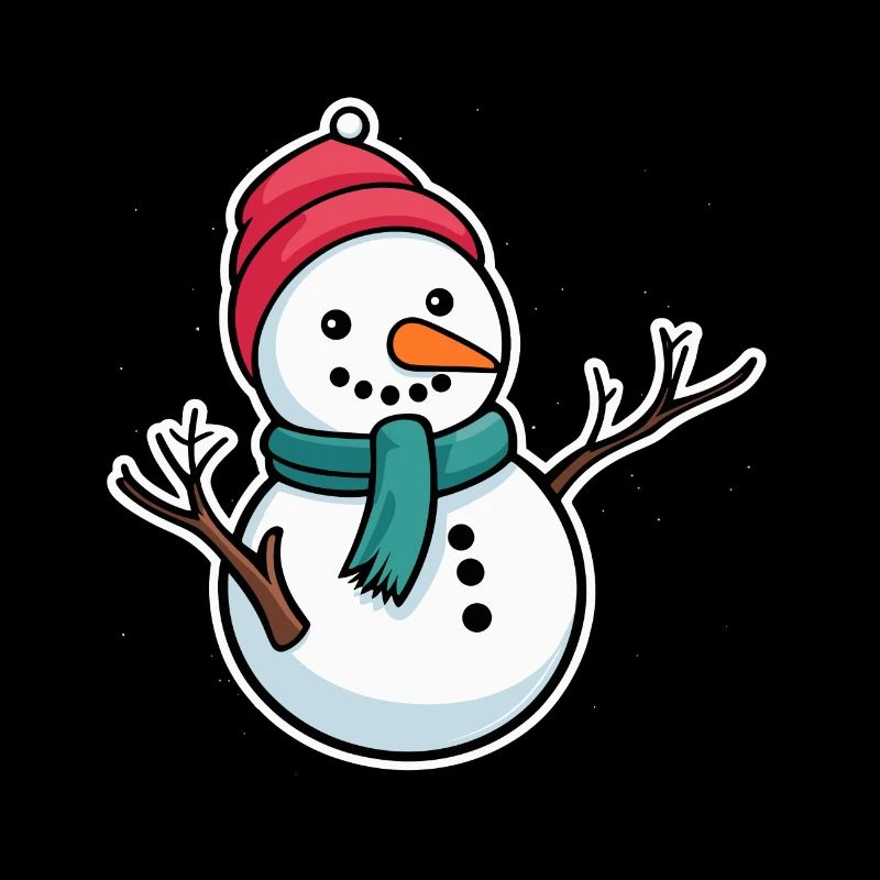 Snowman Christmas Drawing