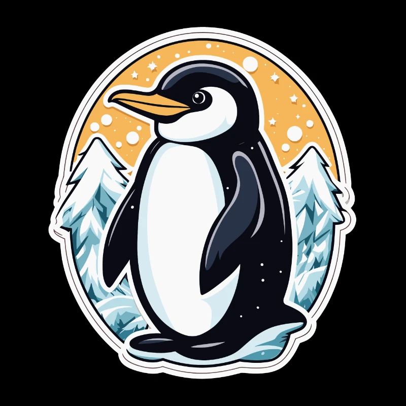 Illustration de Noël pingouin