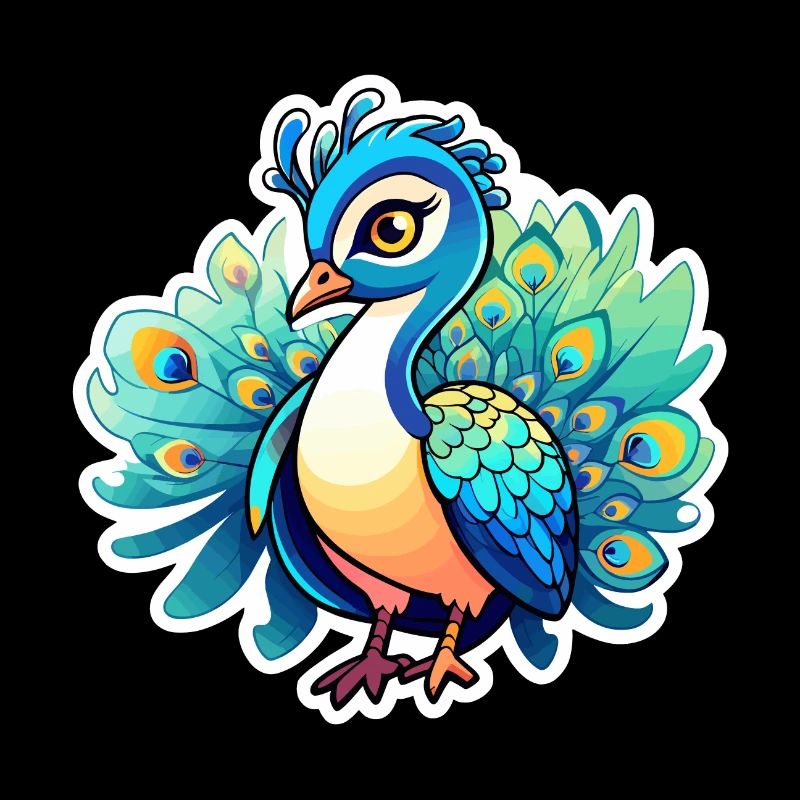 Pfau Vogel Zeichnung