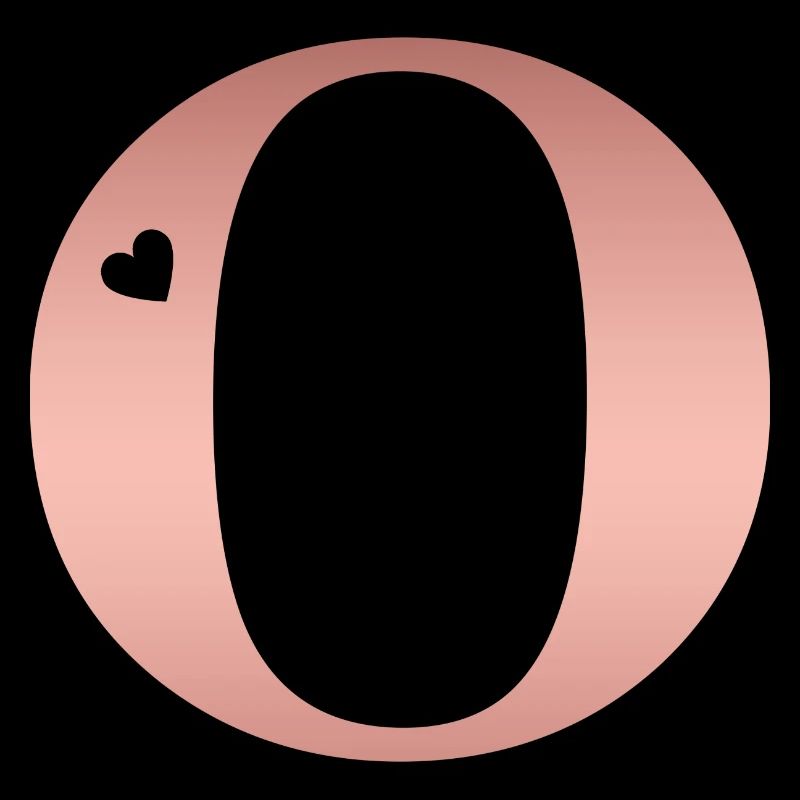 letter O rose gold
