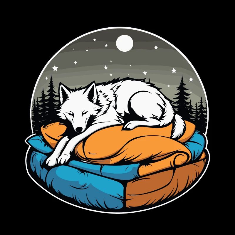 Illustration de loup endormi