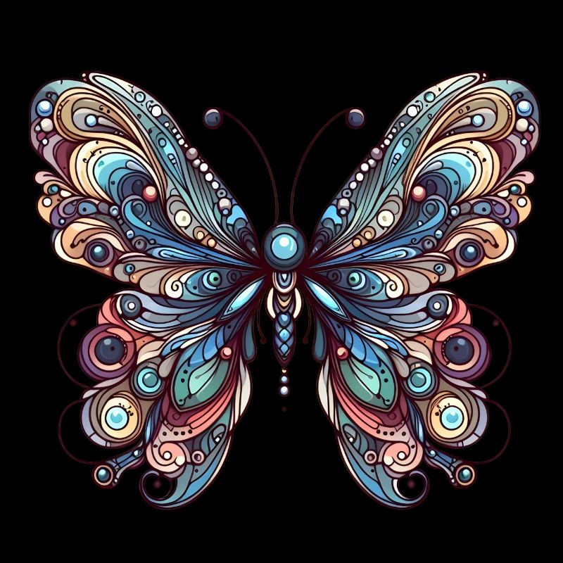 Scary butterfly with skull