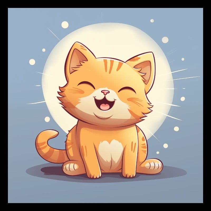 Un chat mignon de style dessin animé qui rit