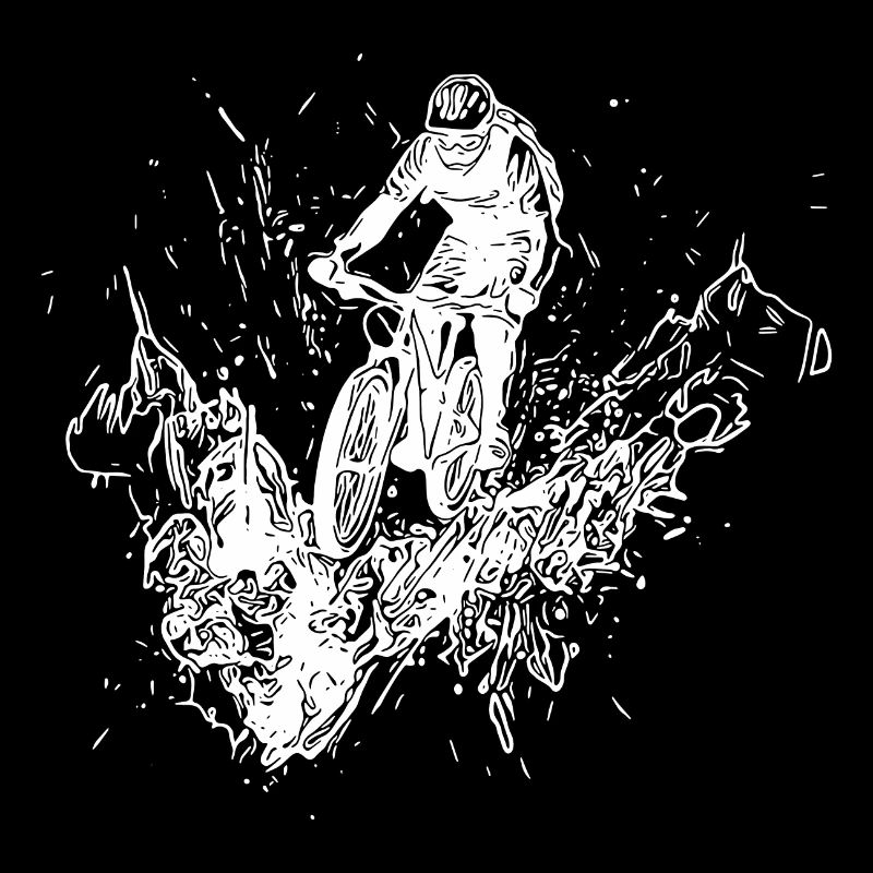 Mountain Biker Bicycle Mountain Mud Downhill