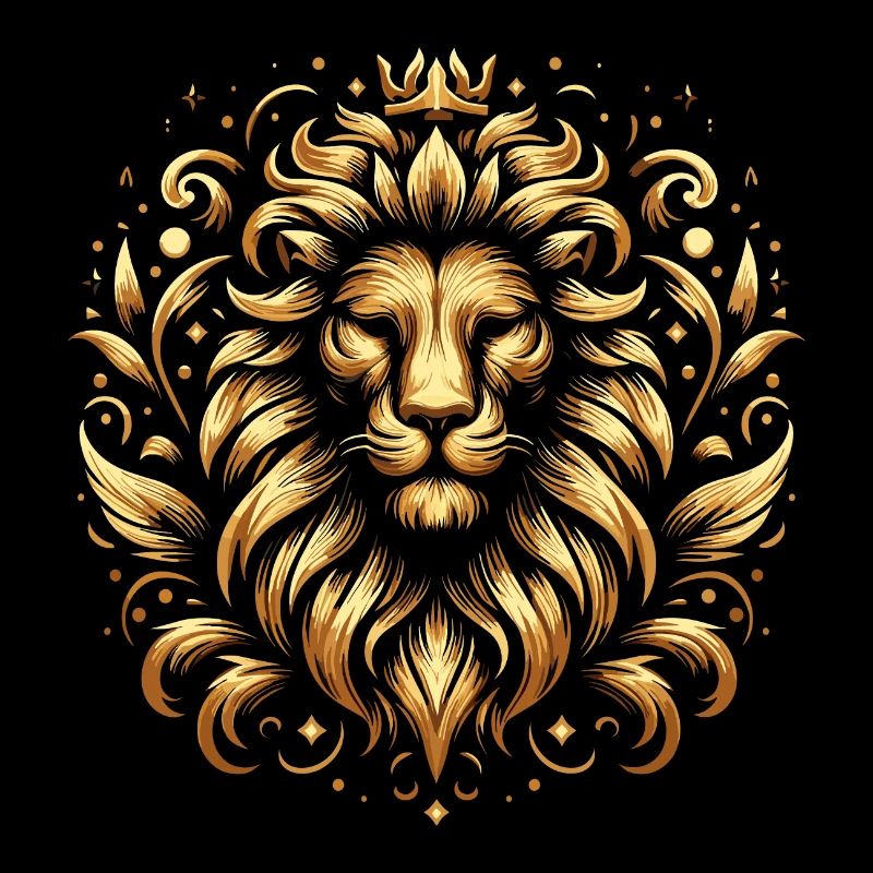 Lion Head Gold Patterns